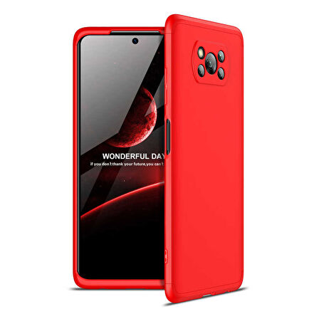 Xiaomi Poco X3 Kılıf 3 Parça Slim Sert Silikon Kapak AYS