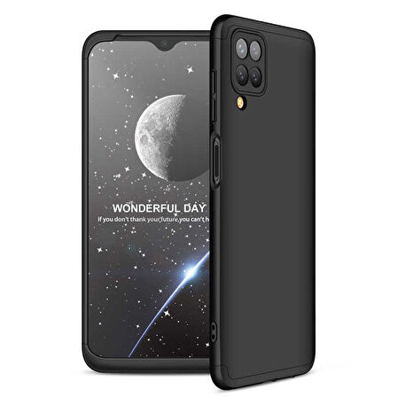 Samsung Galaxy A12 Kılıf 3 Parça Slim Sert Silikon Kapak AYS