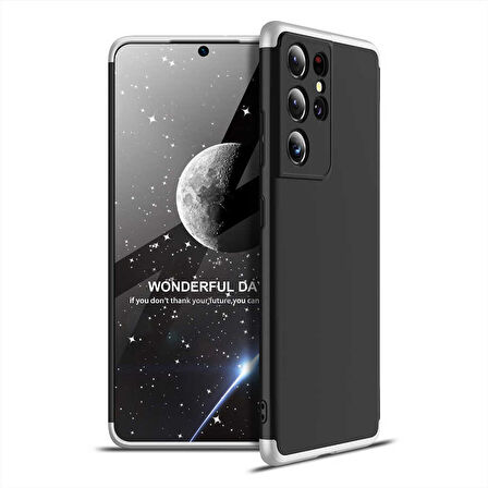 Samsung Galaxy S21 Ultra Kılıf 3 Parça Slim Sert Silikon Kapak AYS