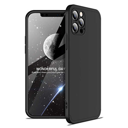 Apple iPhone 12 Pro Max Kılıf 3 Parça Slim Sert Silikon Kapak AYS