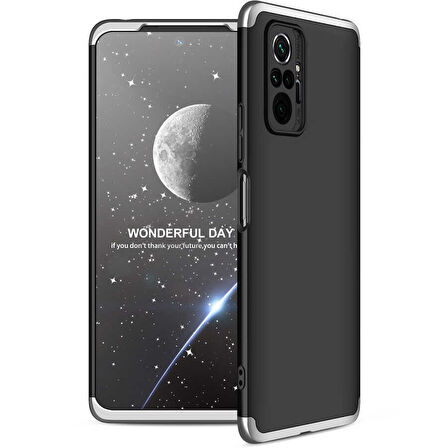 Xiaomi Redmi Note 10 Pro Kılıf 3 Parça Slim Sert Silikon Kapak AYS