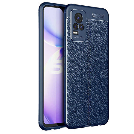 Vivo V21E Kılıf Deri Görünümlü Slim Silikon 