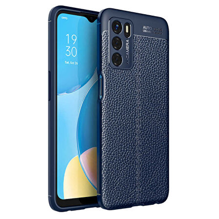 Oppo A16 Kılıf Deri Görünümlü Slim Silikon 