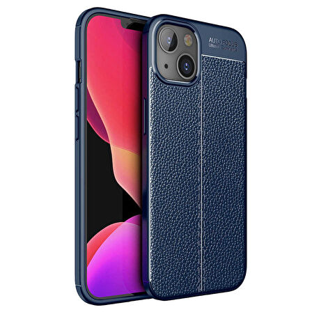 Apple iPhone 13 Kılıf Deri Görünümlü Slim Silikon 