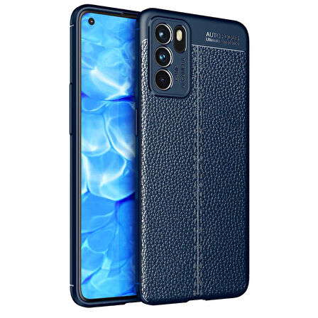 Oppo Reno 6 4G Kılıf Deri Görünümlü Slim Silikon 