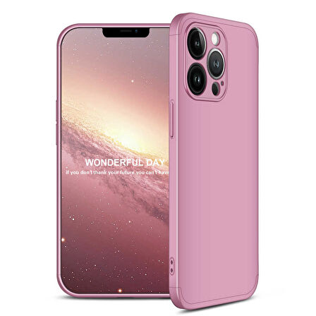 Apple iPhone 13 Pro Kılıf 3 Parça Slim Sert Silikon Kapak AYS
