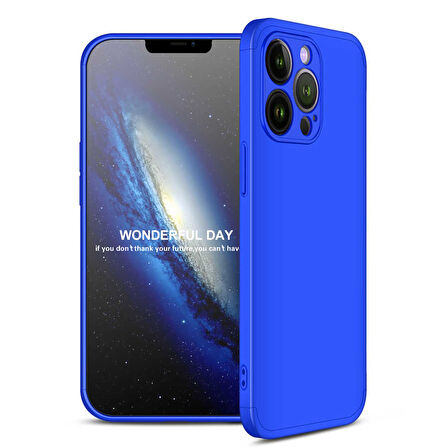 Apple iPhone 13 Pro Kılıf 3 Parça Slim Sert Silikon Kapak AYS