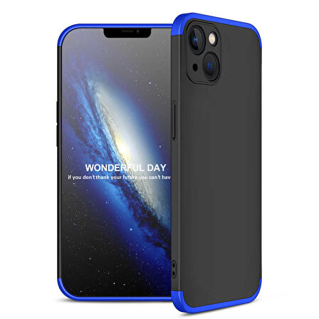 Apple iPhone 13 Mini Kılıf 3 Parça Slim Sert Silikon Kapak AYS
