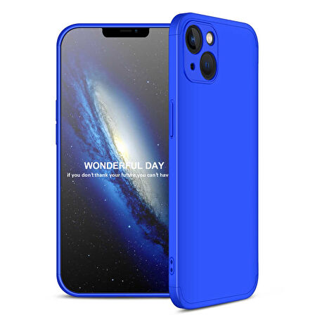 Apple iPhone 13 Mini Kılıf 3 Parça Slim Sert Silikon Kapak AYS