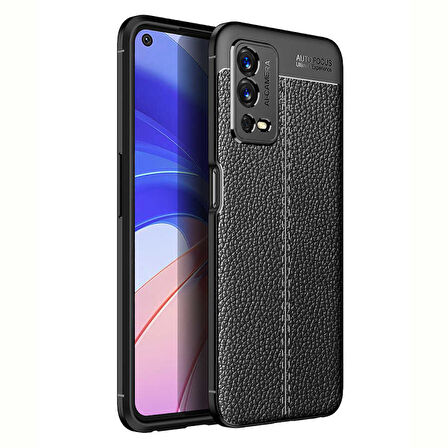 Oppo A55 4G Kılıf Deri Görünümlü Slim Silikon 