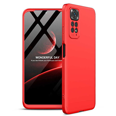 Xiaomi Redmi Note 11 Global Kılıf 3 Parça Slim Sert Silikon Kapak AYS