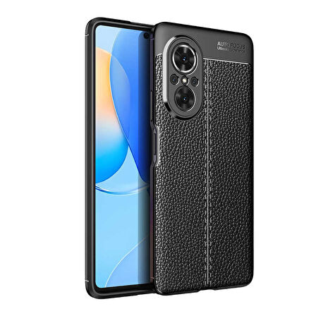 Huawei Nova 9 SE Kılıf Deri Görünümlü Slim Silikon 