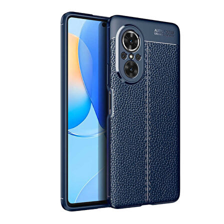 Huawei Nova 9 SE Kılıf Deri Görünümlü Slim Silikon 