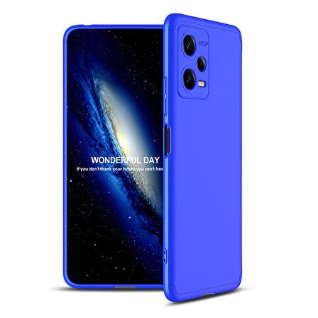Xiaomi Redmi Note 12 5G Kılıf 3 Parça Slim Sert Silikon Kapak AYS