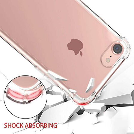 Apple iPhone 6 / 6S Anti Şok Darbe Emici Şeffaf Silikon Kılıf