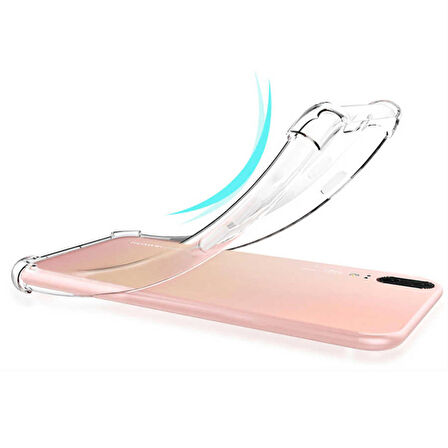Huawei P20 Pro Anti Şok Darbe Emici Şeffaf Silikon Kılıf