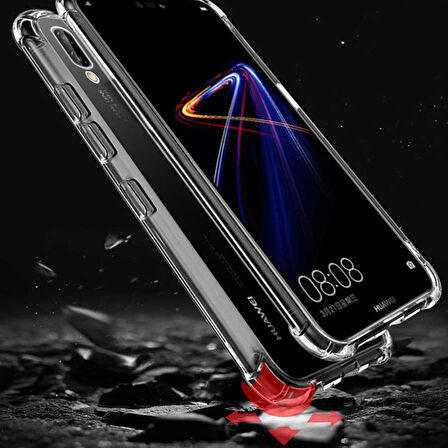 Huawei P20 Pro Anti Şok Darbe Emici Şeffaf Silikon Kılıf