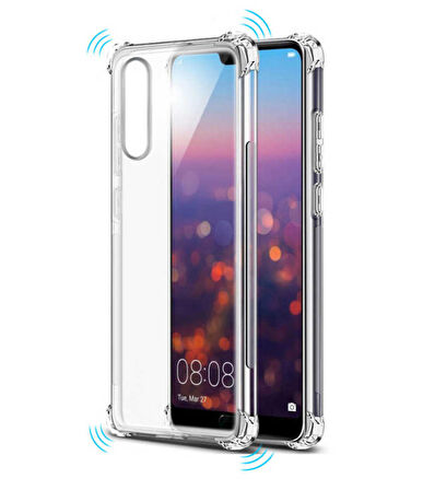 Huawei P20 Lite Anti Şok Darbe Emici Şeffaf Silikon Kılıf