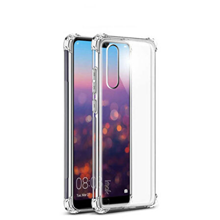 Huawei P20 Lite Anti Şok Darbe Emici Şeffaf Silikon Kılıf