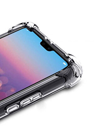 Huawei P20 Lite Anti Şok Darbe Emici Şeffaf Silikon Kılıf
