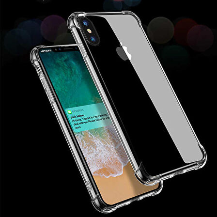 Apple iPhone XS Max 6.5 Anti Şok Darbe Emici Şeffaf Silikon Kılıf