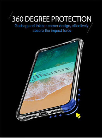 Apple iPhone XS Max 6.5 Anti Şok Darbe Emici Şeffaf Silikon Kılıf