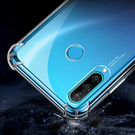Huawei P40 Lite E Anti Şok Darbe Emici Şeffaf Silikon Kılıf