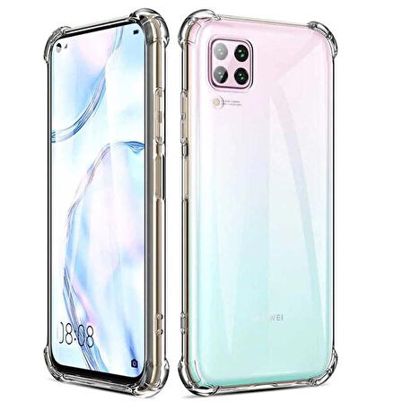 Huawei P40 Lite Anti Şok Darbe Emici Şeffaf Silikon Kılıf