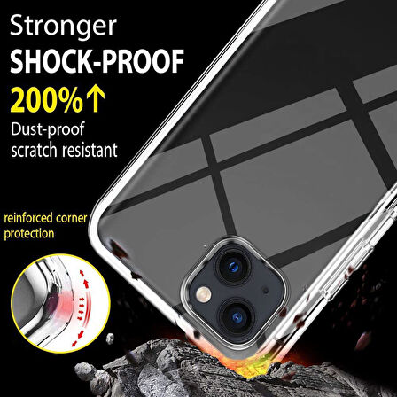 Apple iPhone 14 Kılıf 360 Şeffaf Ön Arka Korumalı Şeffaf Silikon