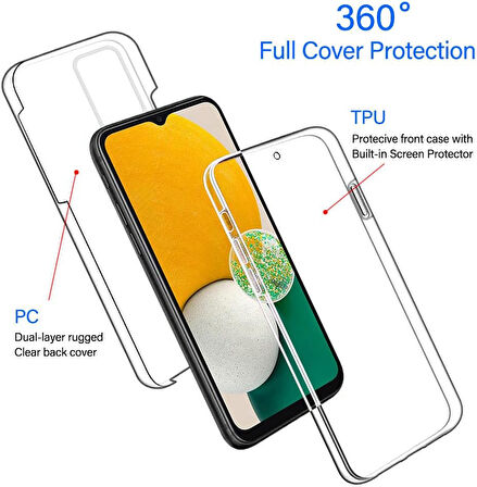 Xiaomi Redmi Note 12 PRO 5G Kılıf 360 Şeffaf Ön Arka Korumalı Şeffaf Silikon