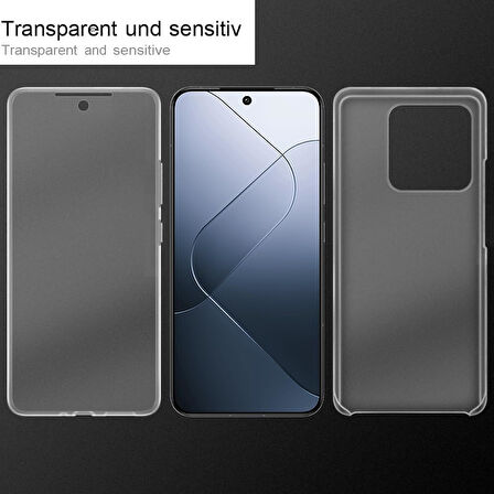 Xiaomi 14 Kılıf 360 Şeffaf Ön Arka Korumalı Şeffaf Silikon