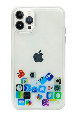 Apple Iphone 15 Pro Kılıf Düz (simsiz) Sulu iOs ikon Silikon (facebook )