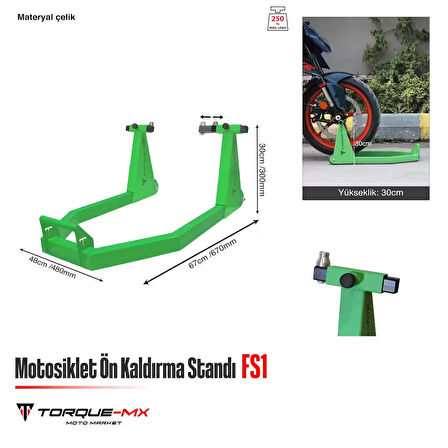 Torque-MX Motosiklet Ön Kaldırma Standı FS1 Yeşil