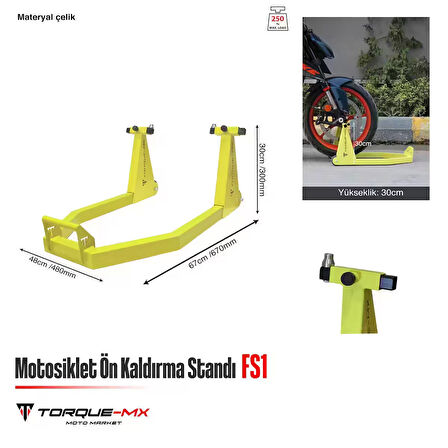 Torque-MX Motosiklet Ön Kaldırma Standı FS1 Sarı