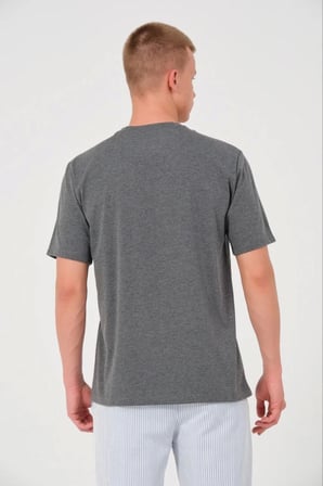Erkek 24/1 Düz A Kalite Oversize T-shirt - Antrasit - Antrasit / XL
