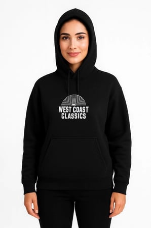 Üç İplik Kapüşonlu Ön Ve Arka Baskılı SweatShirt Hoodie - Siyah - Siyah / 2XL