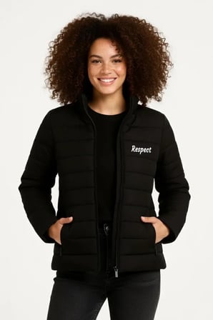 Mikro Su İtici Kapitone Baskılı Astarlı Fermuarlı Bomber Mont - Siyah - Siyah / 2XL