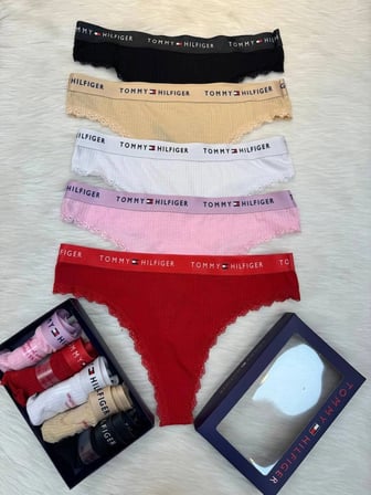 Tommy Hilfiger Bayan Dantelli Külot Set 5"li Çok Renkli