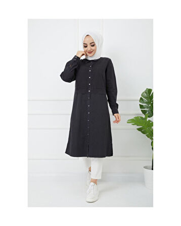 Baskı Detaylı Tunik Antrasit-227