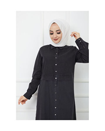 Baskı Detaylı Tunik Antrasit-227