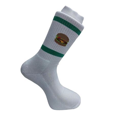 4'LÜ TABAN ALTI HAVLU FAST FOOD DESENLİ ERKEK SOKET ÇORABI