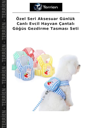 Özel Seri Aksesuar Günlük Canlı Evcil Hayvan Çantalı Göğüs Gezdirme Tasması Seti