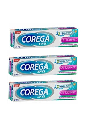 Super Diş Protezi Yapıştırıcı Krem Tatsız 40gr 3 Adet