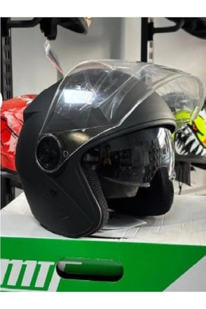 SİYAH YARIM KASK(GÜNEŞ VİZÖRLÜ)