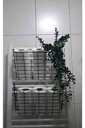 Asılabilir Havlupan Düzenleyici 2 ADET Banyo Havluluk Kurutma Sepeti Tuvalet Kağıdı Organizer