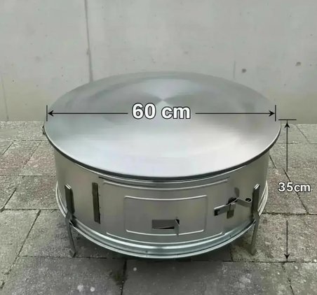 60 cm EKMEK-YUFKA-KATMER-GÖZLEME-BAZLAMA TANDIRI KALIN-ÇIKARILABİLİR- ÜST SAC  ÇİFT SAC (EKMEĞİ YAKMAZ)