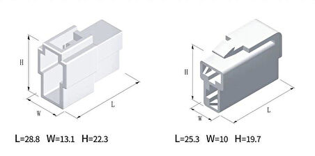 2 Pinli T Tipi Tesisat Konnektörü - Tesisat Soketi (Otomobil vs) 25 Adet
