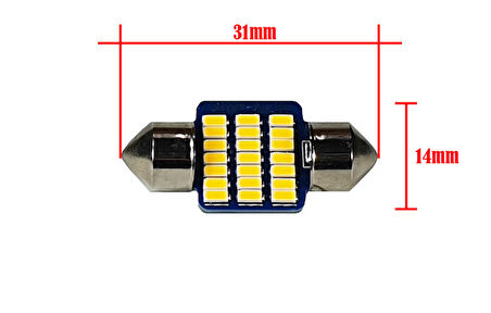 Sarı Renk Led Sofit Ampul 31mm - 21 SMD Ledli
