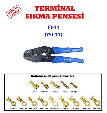 GW-11 Terminal Sıkma Pensesi Gwest (FT 11) (YYT 11)