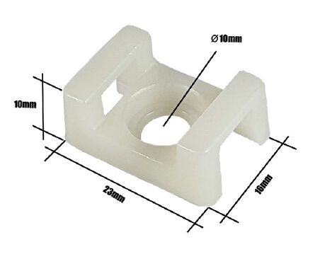 Gwest Vidalı Kroşe 23 x 16 x Ø10mm - Beyaz - 50 Adet